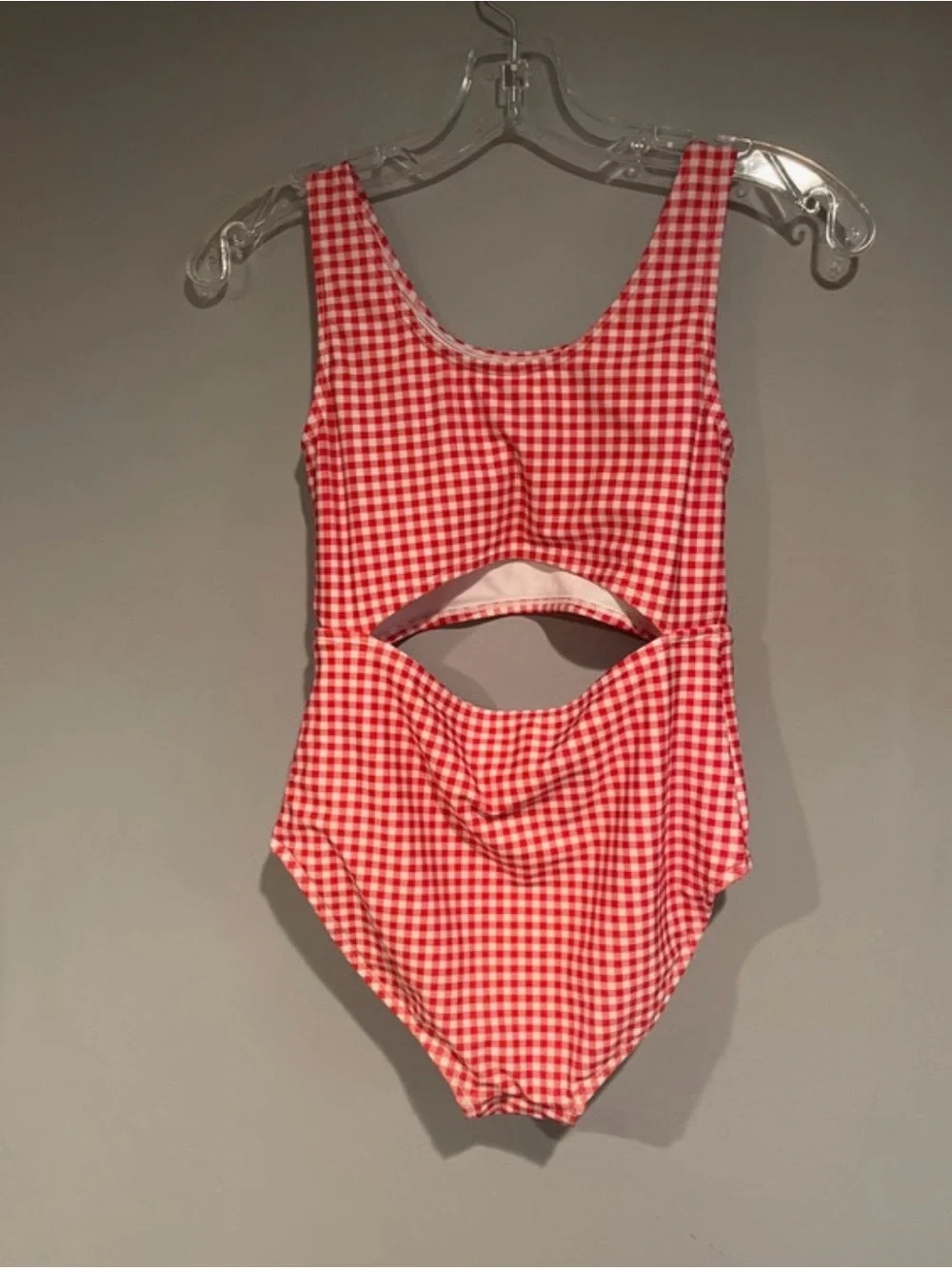 Cat & Jack Red and White Gingham One-Piece Size 14
